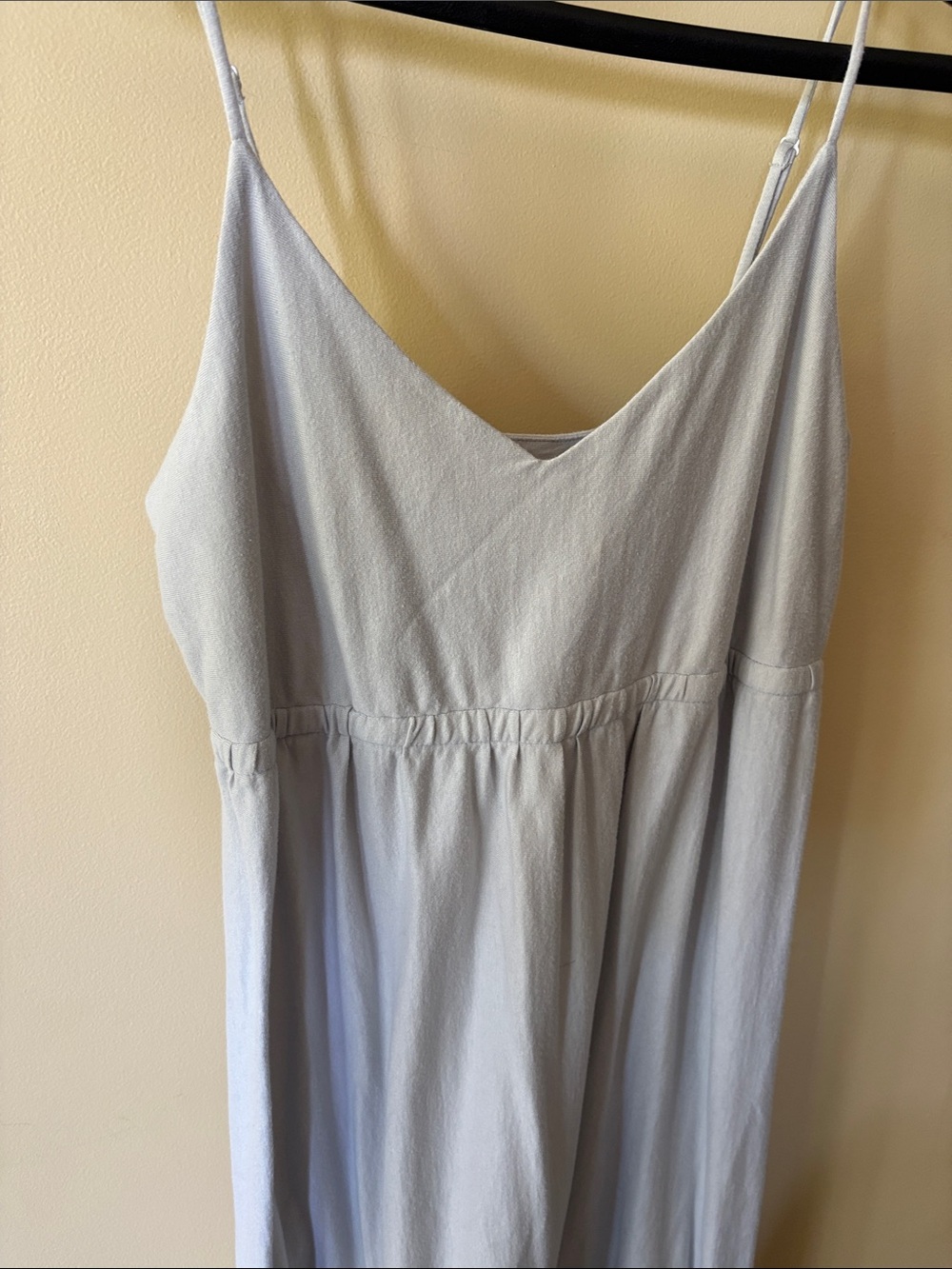 Old Navy Light Blue Maxi Dress with Dark Floral Hem - Picture 4 of 5